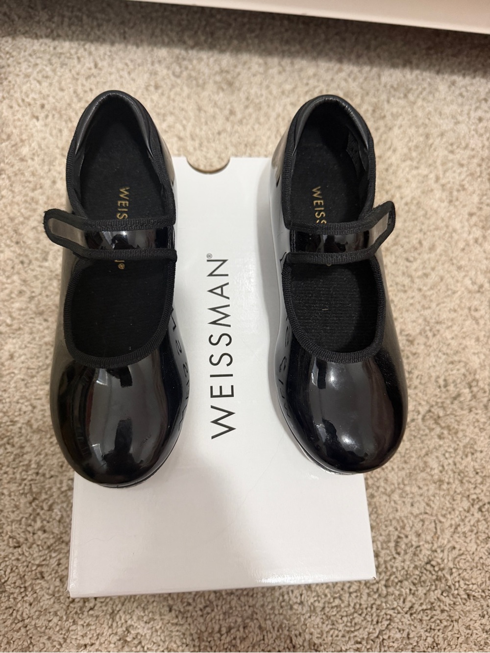 Weissman Black Patent Dance Shoes for Kids
